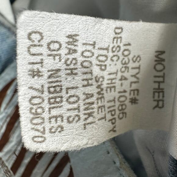 Mother Busted Knee Straight Jeans SIZE 24 The Tippy Top Sweet Tooth Rigid Denim - Picture 7 of 10